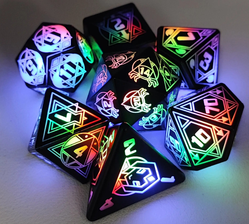 إضاءة DND كرات قابلة لإعادة الشحن مع صندوق الشحن 7 PCS LED الكرات الإلكترونية للطاولة