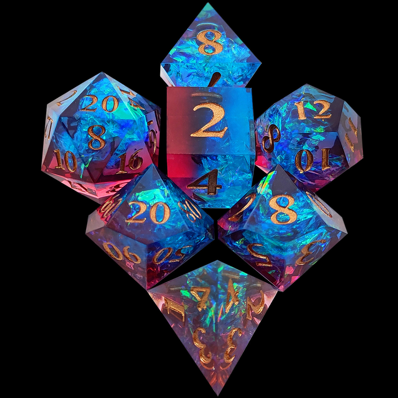 ألوان متعددة الراتنج المخصص DND # RPG الأحمر والأزرق نسيج سلس