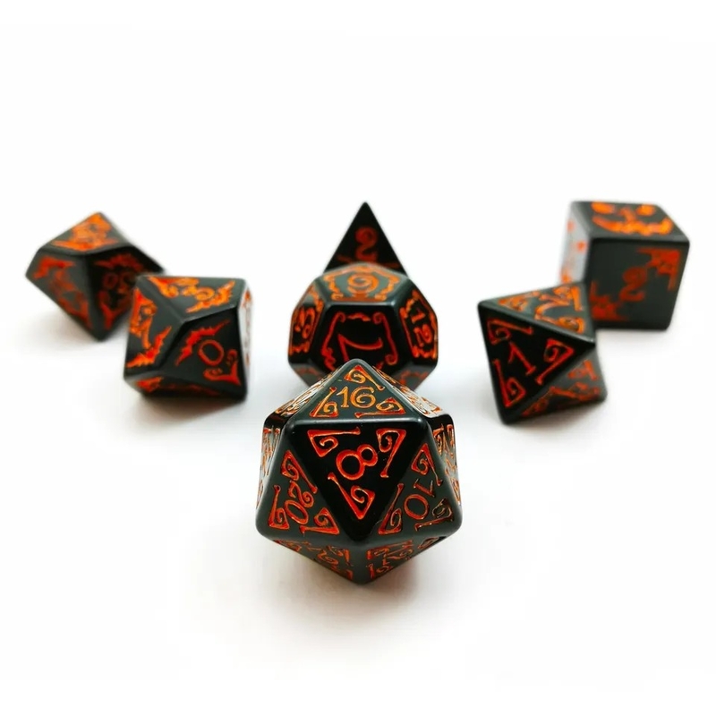 كرات الراتنج متعددة الوسائط 7PCS مجموعة الكرات RPG D4 D6 D8 D10 D12 D20 D20