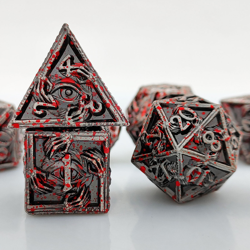 كرات معدنية فاخرة متعددة الأطراف 8 ألوان نشطة TRPG Dungeons and Dragons